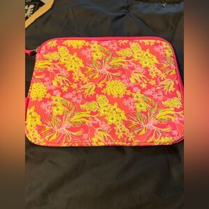 Lilly Pulitzer Floral Pink and Yellow Laptop Sleeve